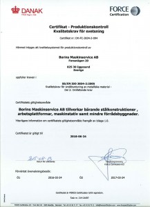 Certifikat ISO 3834